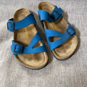 Birkenstock Navy Blue Double Buckle Double Strap Cut Out Sandal